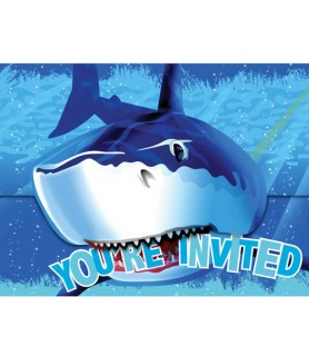 Shark Splash Invitations w/ Envelopes (8ct)