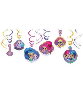 Shimmer and Shine Hanging Swirl Decorations (12pc)