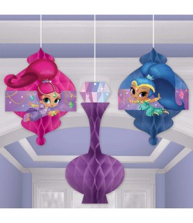 Shimmer and Shine Hanging Honeycomb Decorations (3pc)