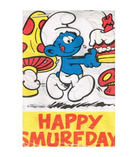 Smurfs Vintage 1982 'Happy Smurfday' Paper Table Cover (1ct)