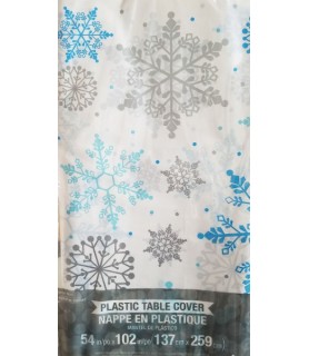 Winter Snow Plastic Tablecover (1ct)
