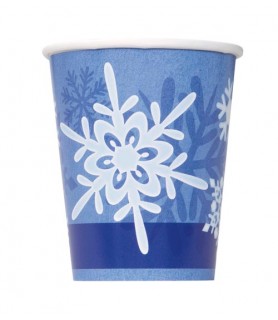 Winter Snowflake 9oz Paper Cups (8ct)