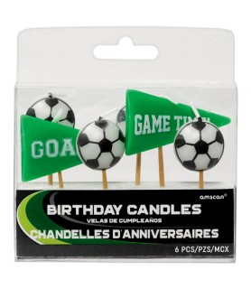 Soccer 'Goal Getter' Pick Candles (6ct)
