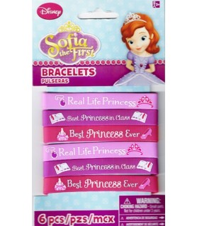 Sofia the First Rubber Bracelets / Favors (6ct)