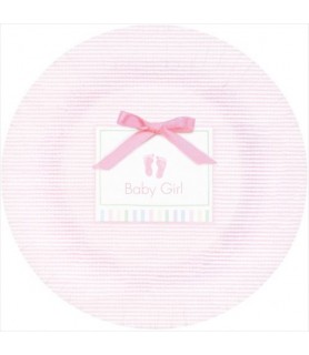 Soft Pink Large Paper Plates (8ct)