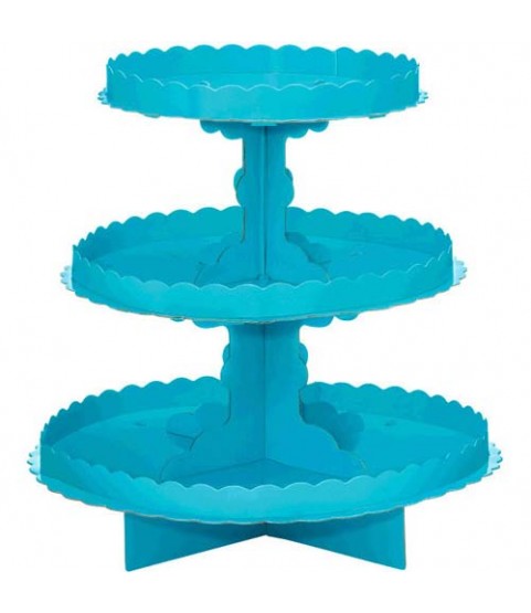 Caribbean Blue 3-Tiered Cupcake Stand (1ct)