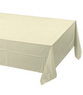 Ivory Plastic Table Cover (1ct) toc