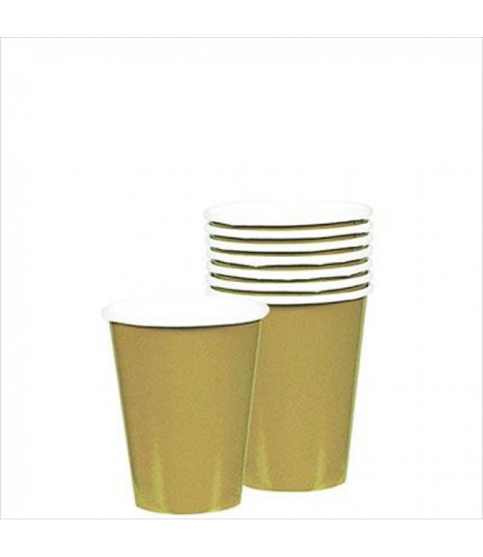 Metallic Gold Plastic Cups - 20 Ct.