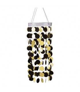 Black and Gold Cutout Chandelier Decoration (1ct)