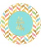 Pastel Confetti 'Eat Drink and Be Happy' Extra Large Paper Plates (8ct)