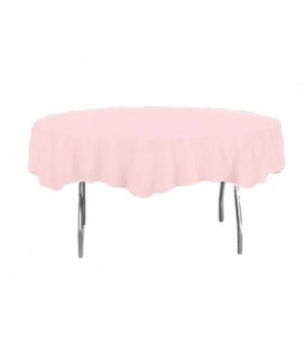 Pink Classic Round Plastic Table Cover (1ct) toc