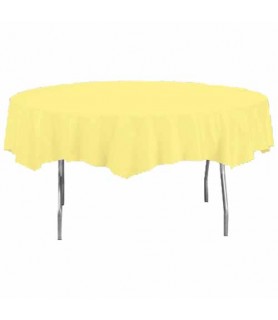 Yellow Mimosa Round Plastic Table Cover (1ct) toc