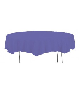 Purple Round Plastic Table Cover (1ct) toc