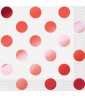 Red Shiny Metallic Polka Dots Small Napkins (16ct)