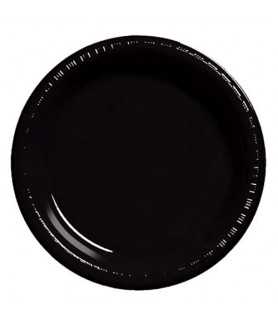 Black Small Plastic Plates (20ct) toc
