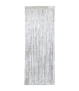 Silver Foil Fringe Door Curtain (1ct)