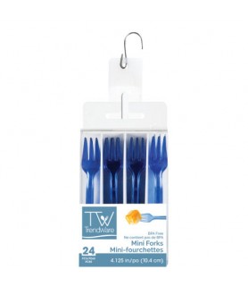 Blue Plastic Mini Appetizer Forks (24ct)