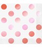 Rose Gold Shiny Metallic Polka Dots Small Napkins (16ct)