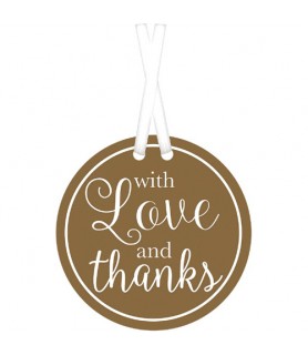 Gold 'With Love and Thanks' Thank You Tags (25ct)