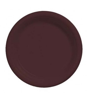 Chocolate Brown Small Plastic Plates (20ct) toc