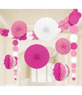 Pink and White Deluxe Room Decorating Kit (9pc)