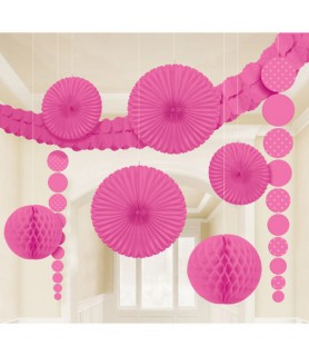 Bright Pink Polka Dots Deluxe Room Decorating Kit (9pc)