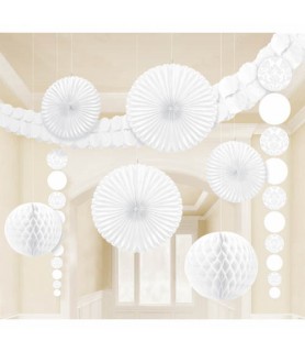 White Damask Deluxe Room Decorating Kit (9pc)