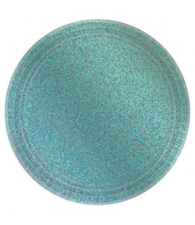 Robin's Egg Blue Small Prismatic Paper Plates (8ct)