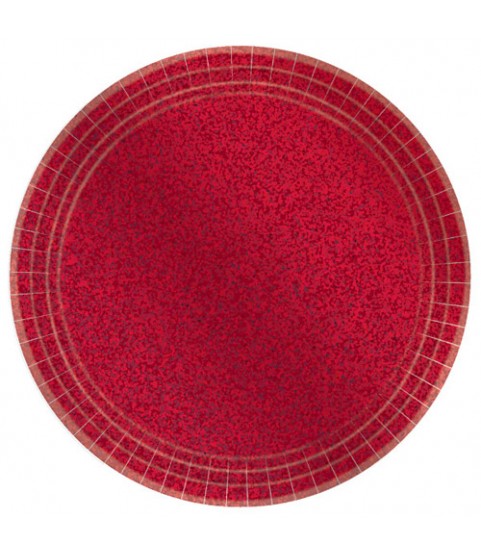 Apple Red Small Prismatic Paper Plates (8ct)