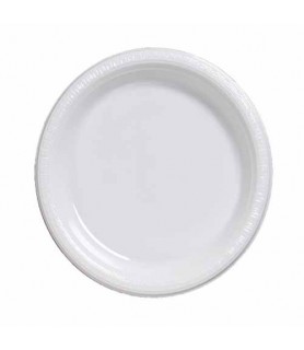 White Small Plastic Plates (20ct) toc