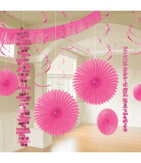 Bright Pink Deluxe Room Decorating Kit (18pc)