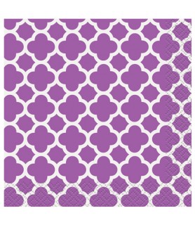 Purple Quatrefoil Small Napkins (16ct)