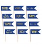 Royal Blue and Gold Cupcake Toppers / Picks (24ct)