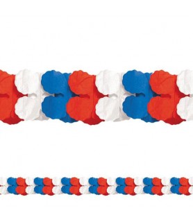 Red White and Blue Paper Garland (9ft)