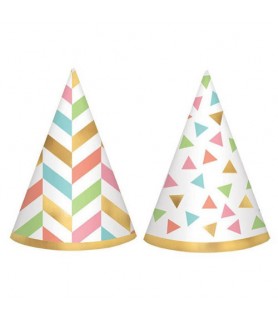 Pastel Confetti Mini Cone Hats (12ct)