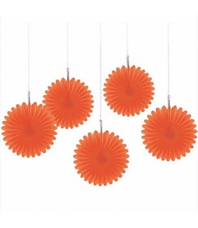 Orange Mini Hanging Fan Decorations (5ct)