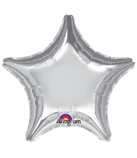 Silver Supershape Star Shaped Foil Mylar Balloon (1ct)