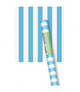 Powder Blue Stripes Roll of Gift Wrap (12.5 sq.ft)