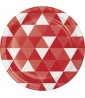 Classic Red Fractal Small Paper Plates (8ct)