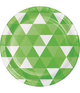 Fresh Lime Fractal Large Paper Plates (8ct)