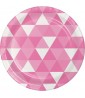 Candy Pink Fractal Small Paper Plates(8ct)