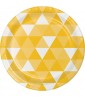 Yellow Fractal Small Paper Plates (8ct)