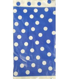 Blue and White Polka Dots Plastic Tablecover (1ct)
