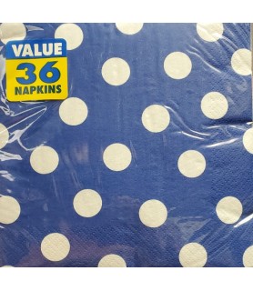 Blue Polka Dots Lunch Napkins Value Pack (36ct)