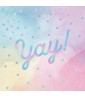 Iridescent Watercolor 'Yay!' Small Napkins (16ct)