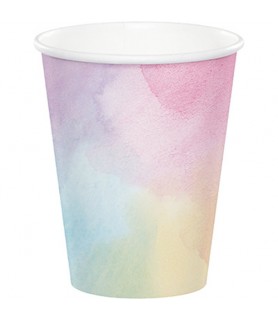 Iridescent Watercolor 9oz Paper Cups (8ct)
