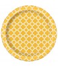 Sunflower Yellow Quatrefoil Small Paper Plates (8ct)