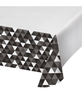 Black Fractal Plastic Table Cover (1ct)