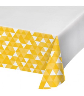 Yellow Fractal Plastic Table Cover (1ct)