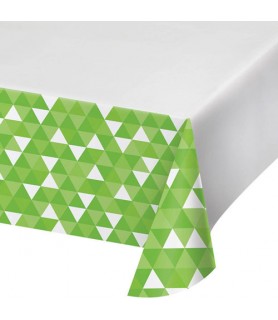 Lime Green Fractal Plastic Table Cover (1ct)
